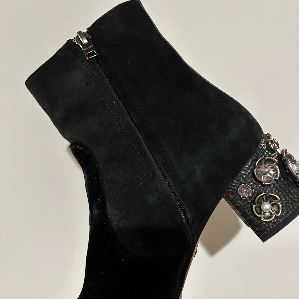 COACH Black Boots with Embellished Heel - Picture 6 of 14